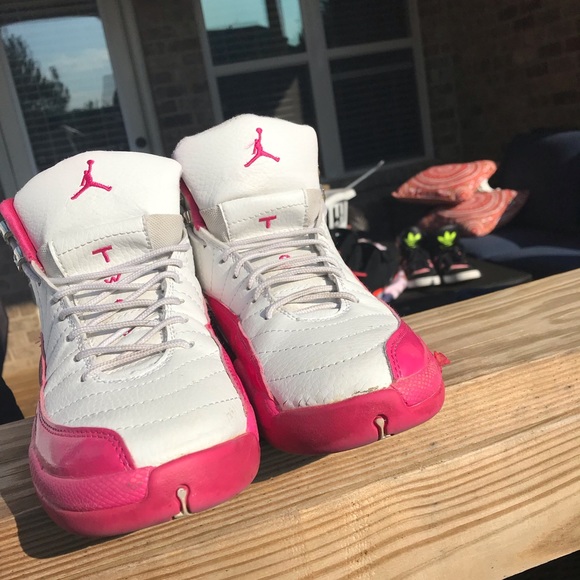 jordan retro 12 pink and white